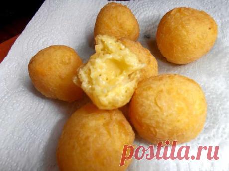 Сырные шарики жареные с чесноком