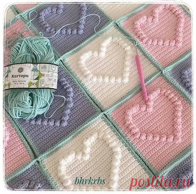 Вяжем мотив для пледа. Схема
 группа 