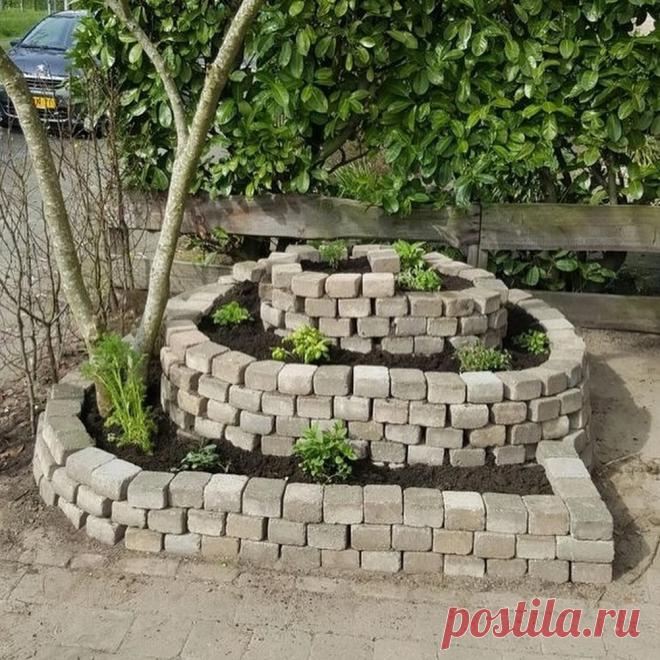 Интересный ландшафтный дизайн для цветника