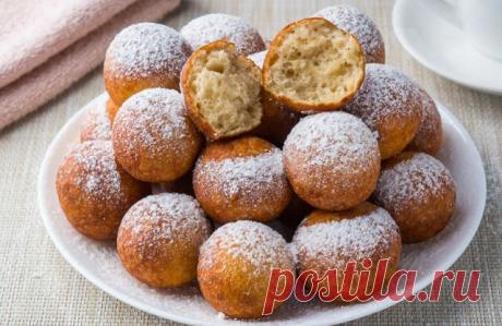 Творожные бездрожжевые пончики. Вкус детства. Простой рецепт — Сад Заготовка