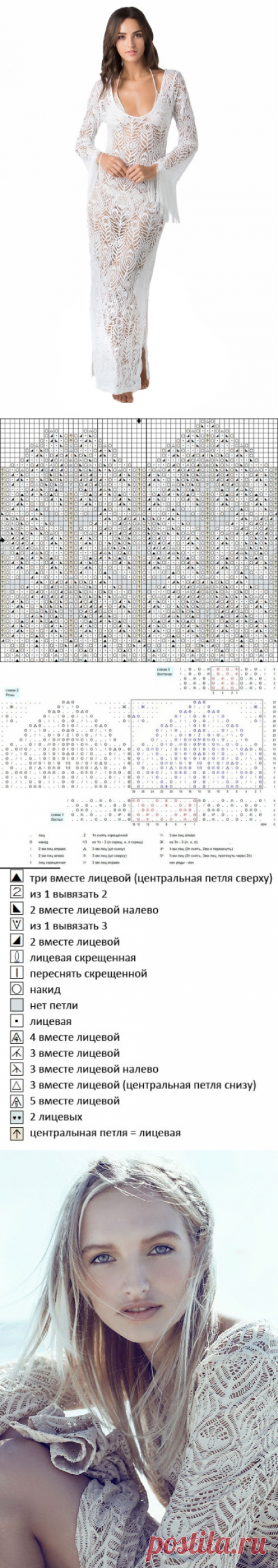 Перистые облака- платье спицами или крючком