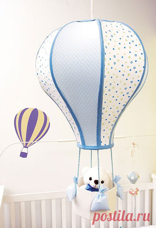 Как из старого абажура сделать детскую люстру "Воздушный шар".