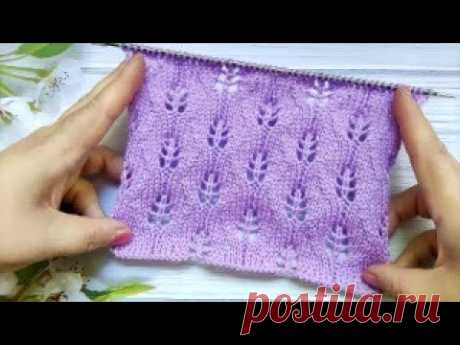 Leaves Knit Stitch | Blattmuster stricken | Punto Hojas a dos agujas | Point de Feuilles Ajourées