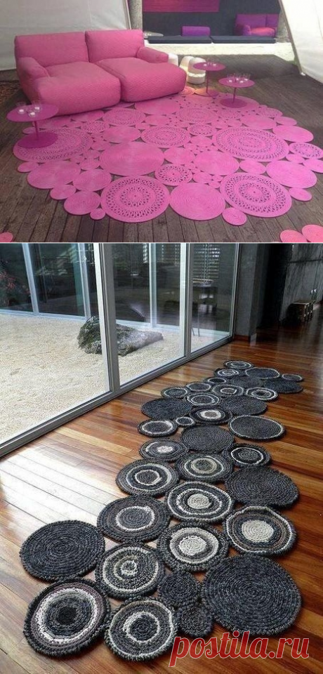 Идеи милых вязаных ковриков