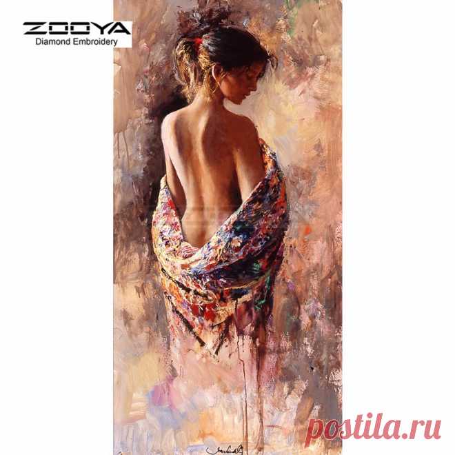 ZOOYA Алмаз Вышивка DIY Алмаз Живопись Цвет Женщины Sexy Back Алмаз Живопись Вышивки Крестом Горный Хрусталь Украшения CJ757 купить на AliExpress
