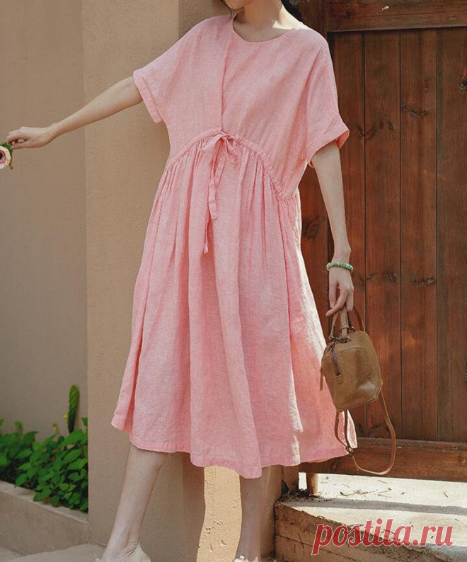 Pink linen summer long dresses wedding dress bridal dress | Etsy