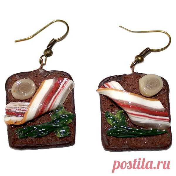 Серьги "Сало в уши" - магазин Лавка Рукодельников
