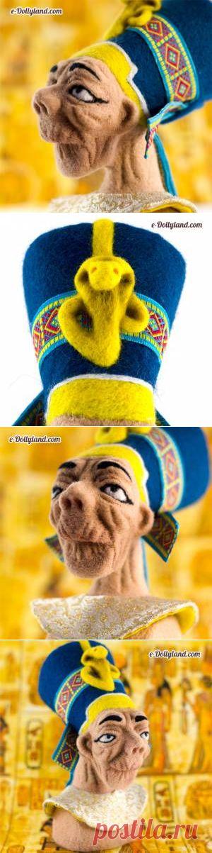 Сухое валяние. Валяный бюст египтетской царицы Нефертити | Творческая мастерская "Dollyland"