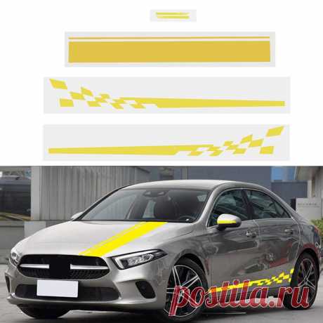 5pcs universal car side body graphics long stripe vinyl decals decor sticker diy Sale - Banggood.com