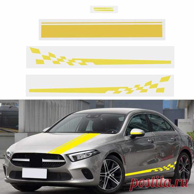 5pcs universal car side body graphics long stripe vinyl decals decor sticker diy Sale - Banggood.com