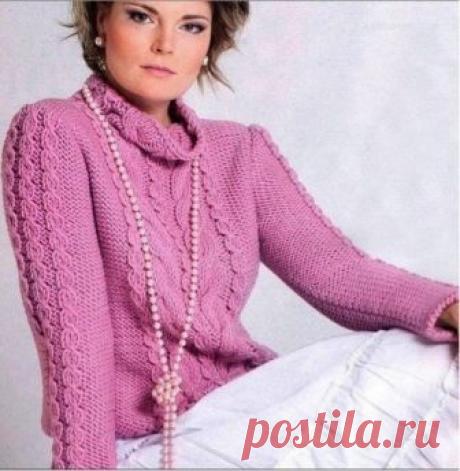 Нежный и красивый свитер Холода не беда, поэтому вяжем красивые свитерочки. На страницах Pinterest нашла вот такой свитерок. Лёгких петелек!