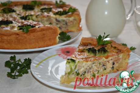 Рыбный пирог с брокколи - кулинарный рецепт