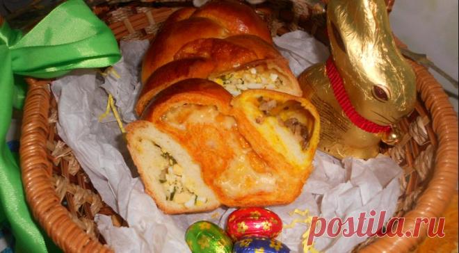 Козунак - калейдескоп с несладкой начинкой, пошаговый рецепт с фото