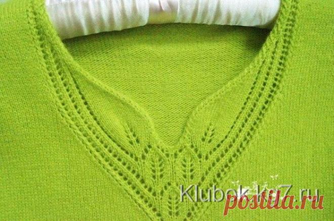 Красивая горловина.Спицы. | Клубок