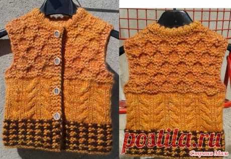 Детский жилет из остатков пряжи. - Вязание - Страна Мам