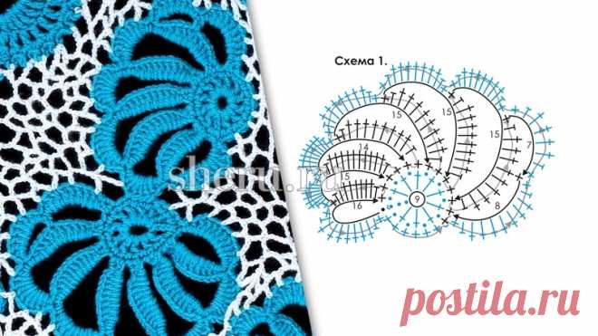 Схема элемента ирландского кружева для узора
