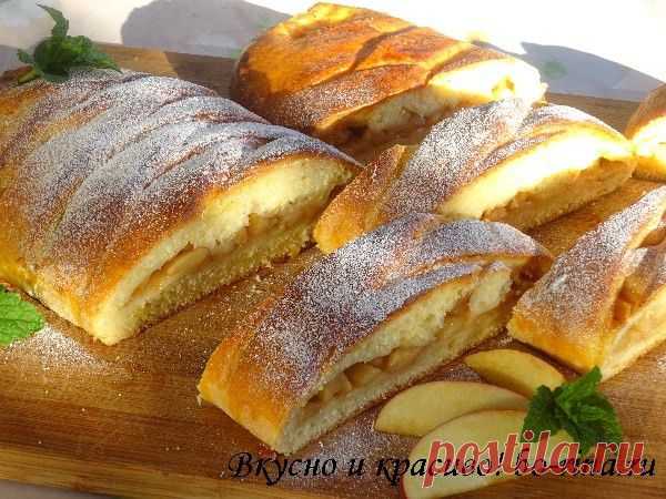 Пирог-косичка с яблоками ( картофельное тесто) | Вкусно и красиво!