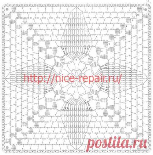 Подушка на стул крючком