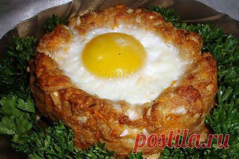 Гнёздышки из фарша | Поваренный сайт