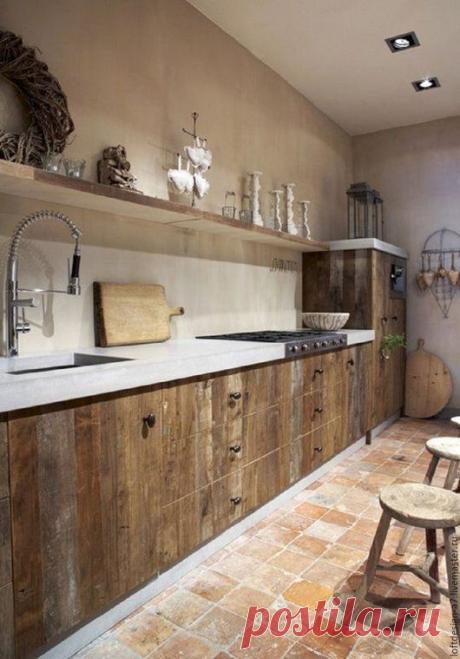 Купить Кухня из амбарной доски - серый, коричневый, черный, белый, бежевый, кухня, кухня на заказ