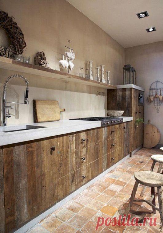 Купить Кухня из амбарной доски - серый, коричневый, черный, белый, бежевый, кухня, кухня на заказ