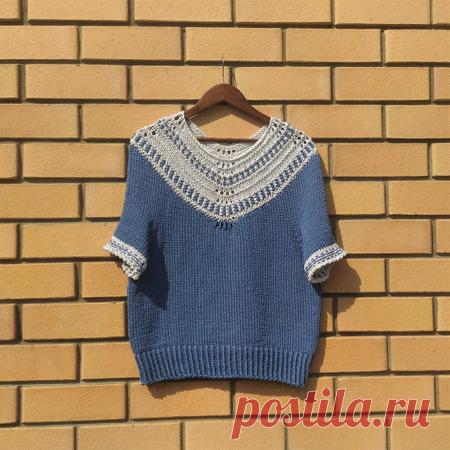 Похвастушки вязальные 20 Всем добрый день! Пуловер Dot Dot Dash Pullover by Midori Hirose Пряжа  90% лен 10% шелк 400м/100г в три сложения (белый), метраж 134 метра в 100 граммах, расход 107 грамм, что составило 143 метра.  …