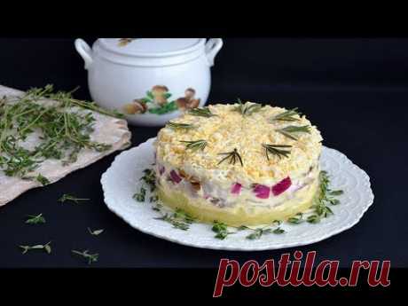 Салат с индейкой и грибами
