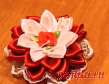 "Георгины" - Резинки Канзаши Мастер Класс / 🌸 Dahlias Rubber kanzashi Master Class — Яндекс.Видео