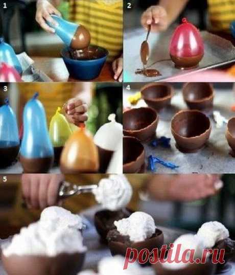 Шоколадные чашки - Десерты