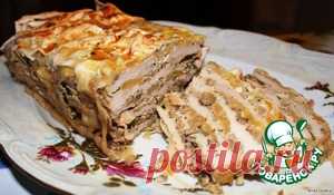 Курица с грибами, запеченная в лаваше - кулинарный рецепт