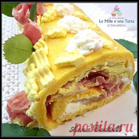 ROTOLO SALATO CON PHILADELPHIA BICOLORE E ROSE DI PANCETTA - Le Mille e una Torta di Dany&Lory