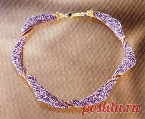 Мозаичный жгут с полостями / Колье, бусы, ожерелья / Biserok.org
