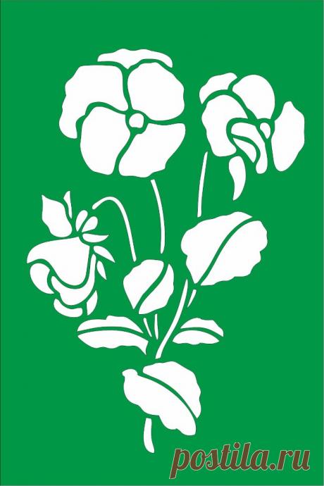 Трафарет на клеевой основе. Цветок-1, 10х15 см