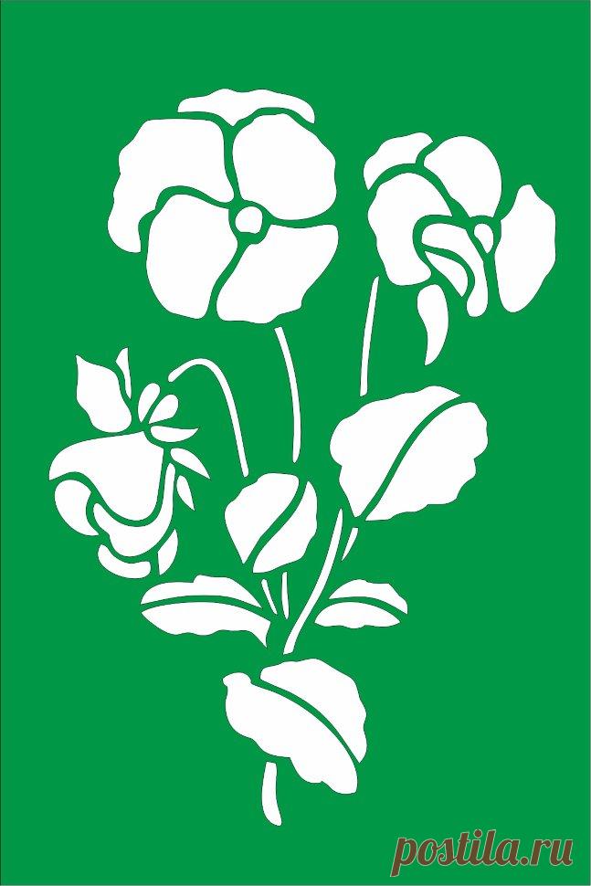 Трафарет на клеевой основе. Цветок-1, 10х15 см