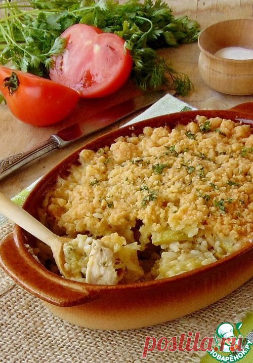 Запеканка с рисом и кабачками - кулинарный рецепт