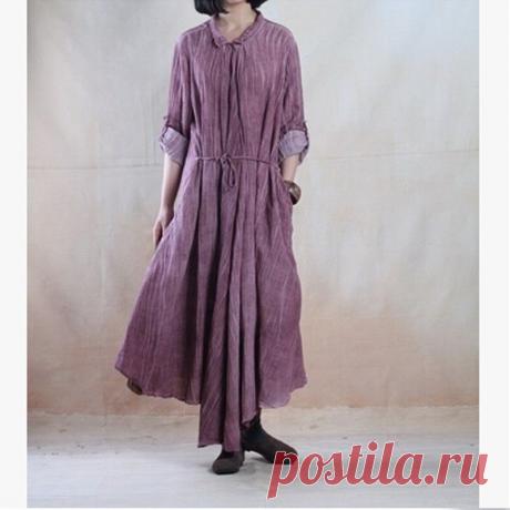 4 цветов 2015 женщин полный рукав хлопок и лен халат платье однобортный высокое качество серый длинное платье платье, принадлежащий категории Платья и относящийся к Одежда и аксессуары для женщин на сайте AliExpress.com | Alibaba Group