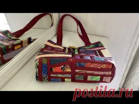 Новая сумочка из остатков стёжки.Стеганая сумочка. Текстильная сумка своими руками