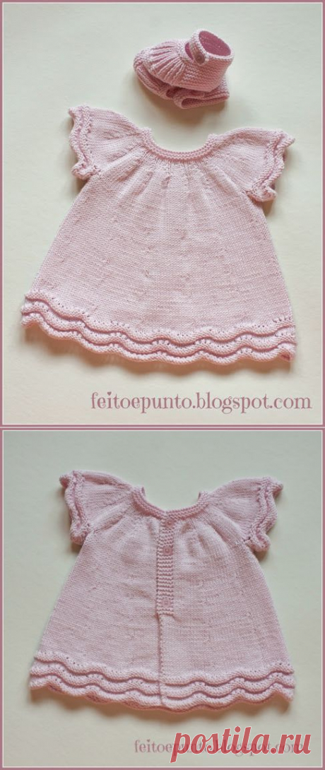 feito e punto: Cómo se hizo... el vestido de punto en algodón rosa