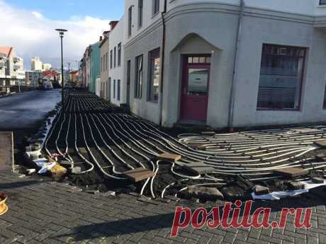 В Рейкьявике готовят тротуар с подогревом