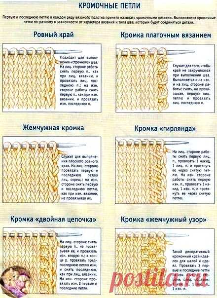 Кромочные петли. Спицы.