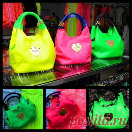 В НАЛИЧИИ! сумка MOSCHINO (Турция)мягкая кожа 1500руб. розовая и зеленая