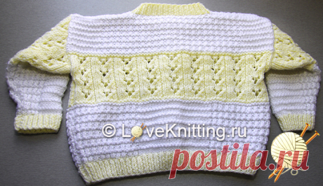 Бело-желтый жакет | Loveknitting.ru