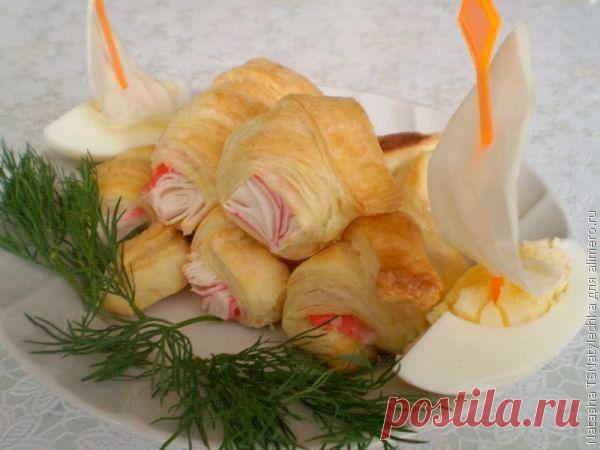 Закуска: крабовое мясо в слоеном тесте | Готовим вместе