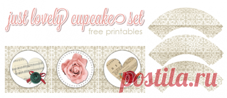 Rosas Retro: Toppers y Wrappers para Cucpakes de Bodas para Imprimir Gratis. | Oh My Bodas!