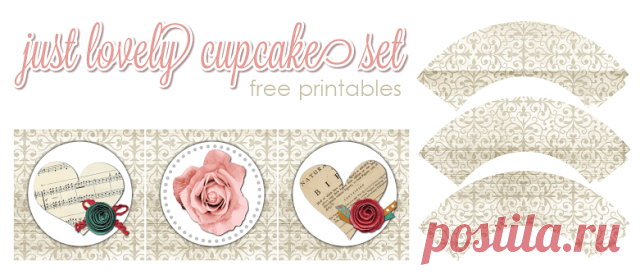 Rosas Retro: Toppers y Wrappers para Cucpakes de Bodas para Imprimir Gratis. | Oh My Bodas!
