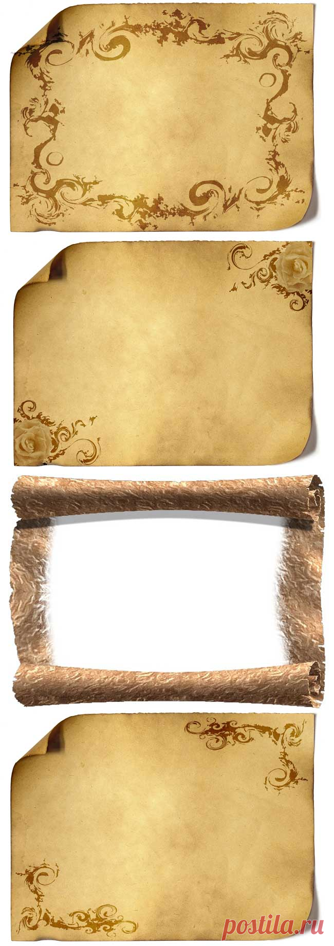 Оригинальные фоны и текстуры для фотошопа в виде свитков