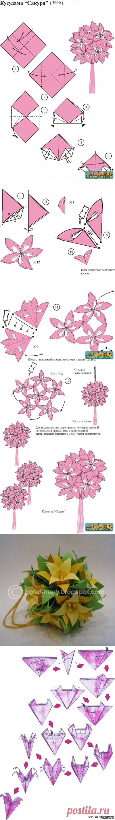 Шар "Кусудама" — Сделай сам, идеи для творчества - DIY Ideas
