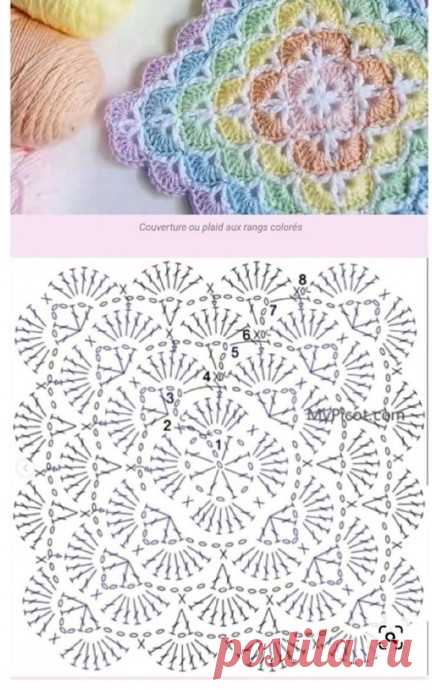 Узор для детского пледа крючком