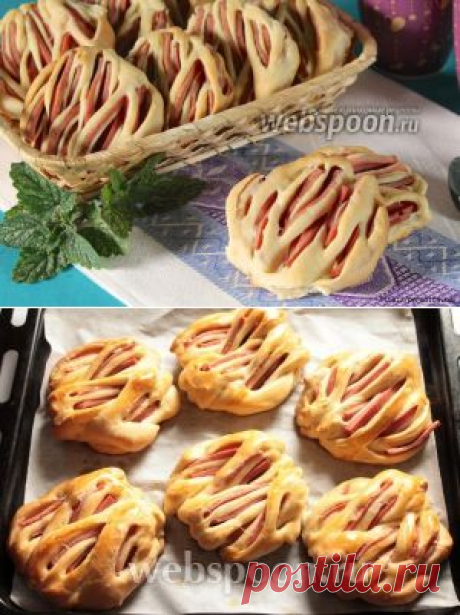 Домашние булочки с колбасой