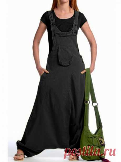 Salopette sarouel coton vetement ethnique femme Népal - Shakti Noir